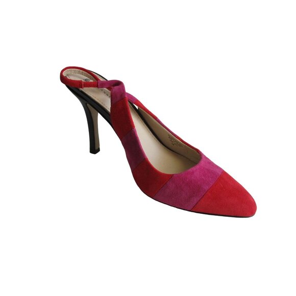 *Anne Klein Magenta and Red Suede Slingbacks 'ZARIA' - Size 10M